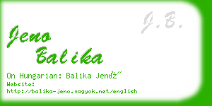 jeno balika business card